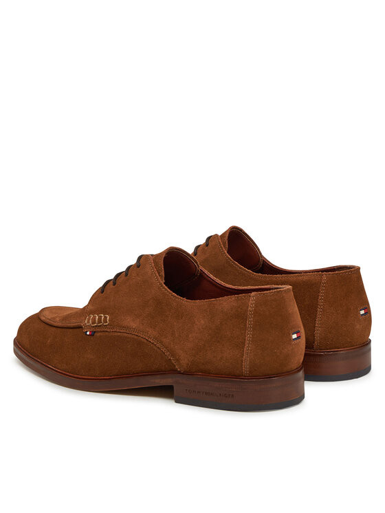 Tommy Hilfiger Pantofi Tommy Hilfiger Hilfiger Thunit Suede M Toe Shoe FM0FM05468 Maro