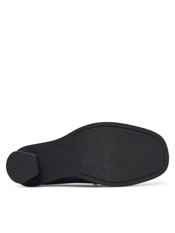 Tommy Hilfiger Półbuty Tommy Hilfiger Square Toe Heeled Loafer FW0FW09493 Czarny