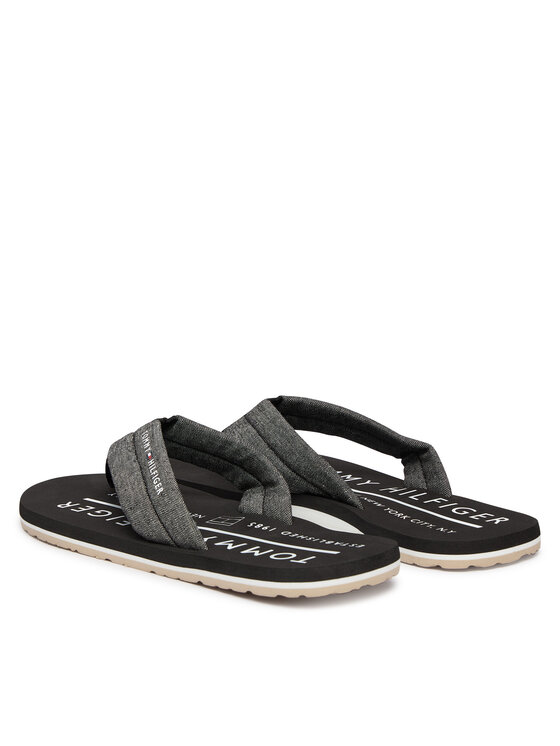 Tommy Hilfiger Infradito Tommy Hilfiger Hilfiger Chambray Beach Sandal FM0FM05751 Grigio