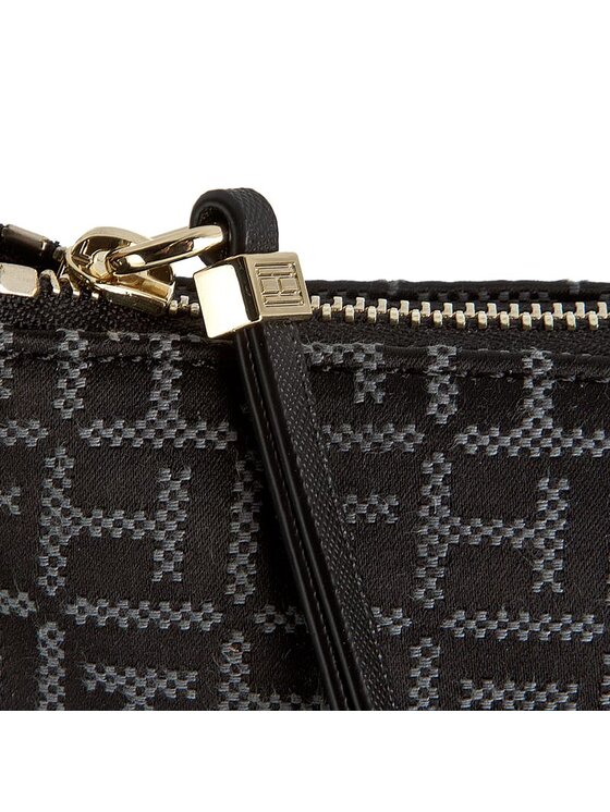 Tommy Hilfiger Kabelka Tommy Hilfiger TH Essential Flat Crossover Jacquard AW0AW03088 Čierna