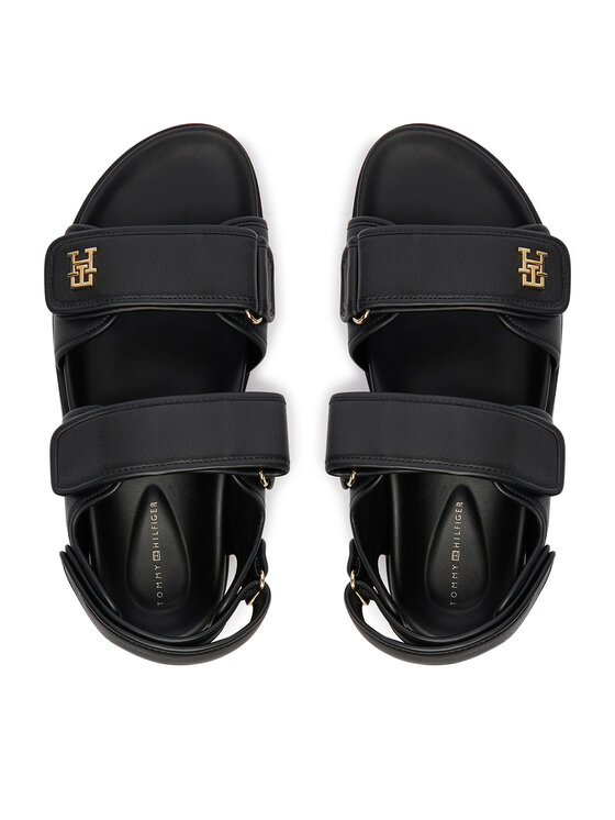 Tommy Hilfiger Sandali Tommy Hilfiger Leather Sporty Platform Sandal FW0FW09119 Nero