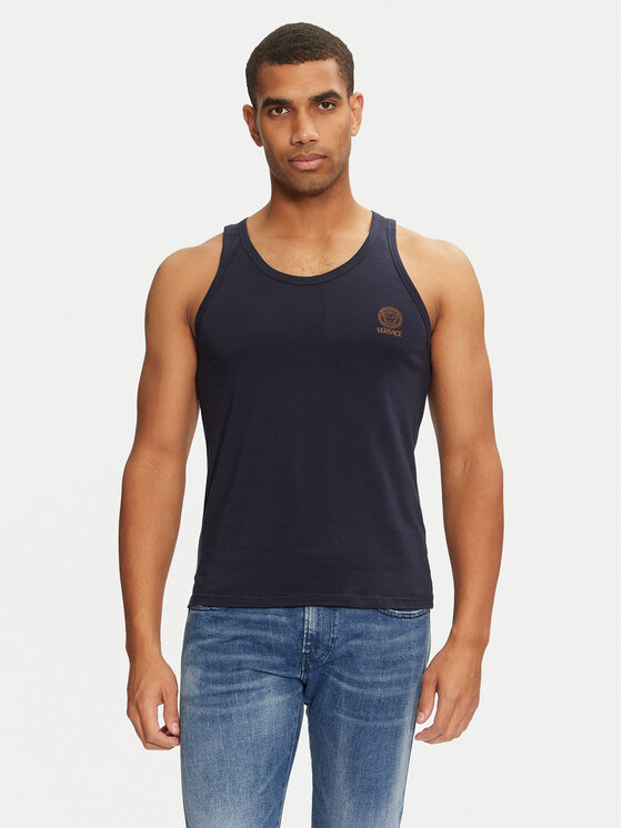 Versace Versace Майка AUU01012 1A1001 Cиній Regular Fit