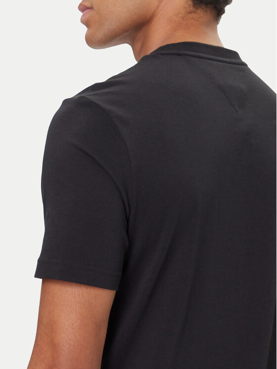 Tommy Hilfiger Tommy Hilfiger Camiseta Linear Flag MW0MW41338 Negro Regular Fit