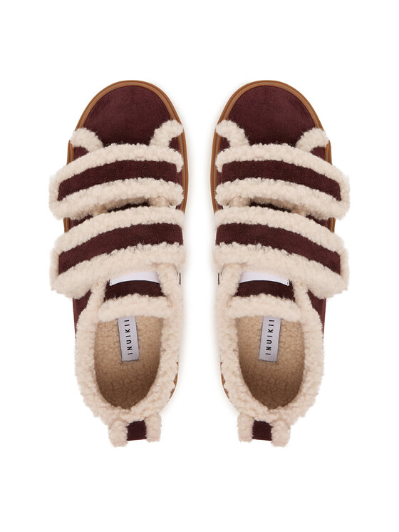 Inuikii Sneakersy Inuikii Shearling Low Velcro 1001.001.0231.518 Bordowy