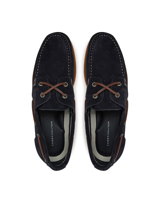 Tommy Hilfiger Cipele Tommy Hilfiger Th Boat Shoe Core Suede FM0FM05387 Tamnoplava