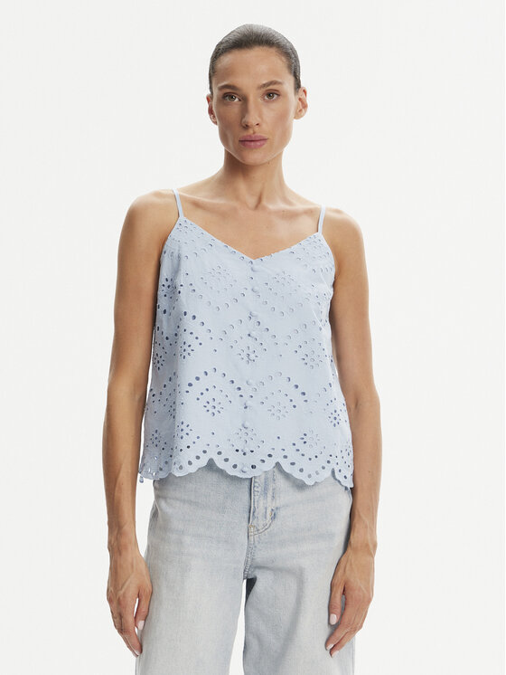 Pieces Pieces Топ Vilde 17156563 Блакитний Regular Fit