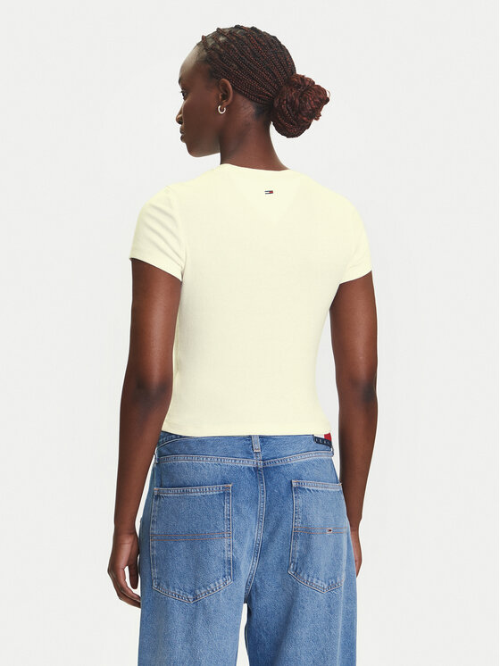 Tommy Jeans Tommy Jeans Póló DW0DW21421 Krém Slim Fit