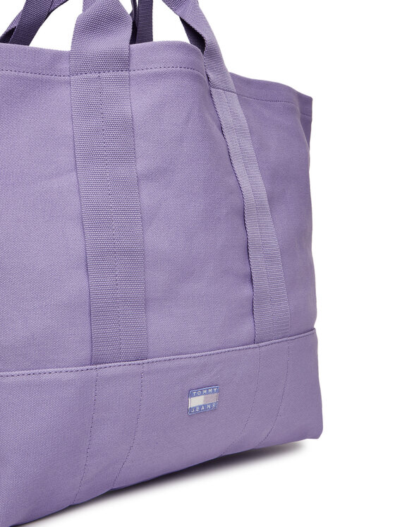 Tommy Jeans Torbica Tommy Jeans Tjw Tote Edition Canvas AW0AW17542 Ljubičasta
