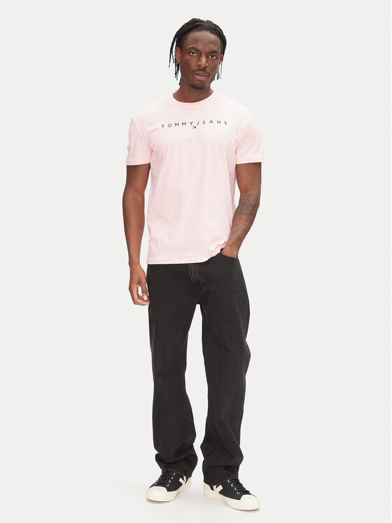 Tommy Jeans Tommy Jeans Camiseta Linear Logo DM0DM20744 Rosa Regular Fit