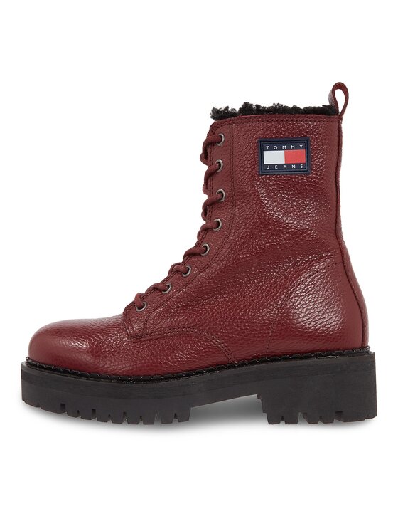 Tommy Jeans Botines planos Tommy Jeans Tjw Urban Tumbled Ltr Wl EN0EN02317 Guinda/burdeos