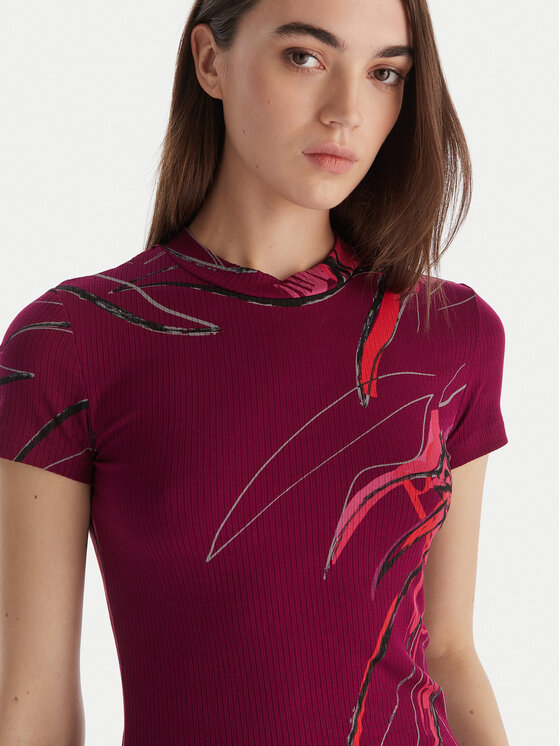 Desigual Desigual Camiseta Lala 25WWTK16 Guinda/burdeos Regular Fit