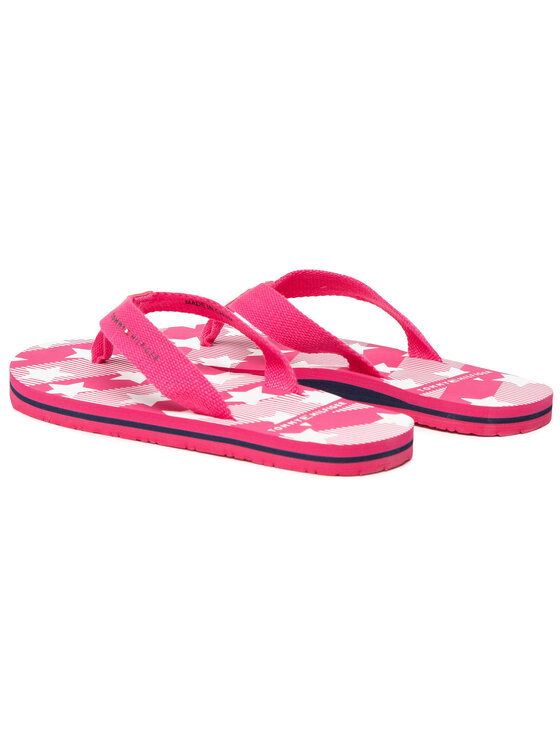 Tommy Hilfiger Čības uz pirksta Tommy Hilfiger Stars Print Flip Flop T3A0-30882-0058 S Rozā
