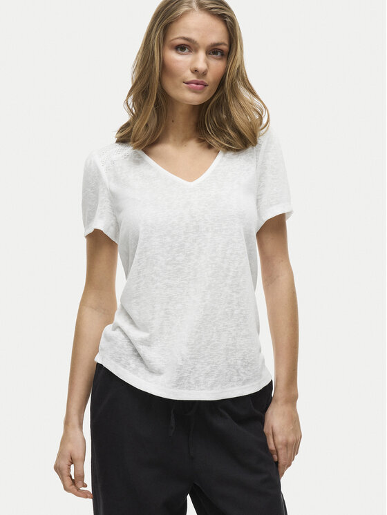 Vila Vila Футболка Amer 14093441 Білий Regular Fit