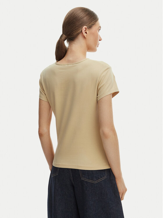 Tommy Hilfiger Tommy Hilfiger Camiseta WW0WW48710 Beis Slim Fit