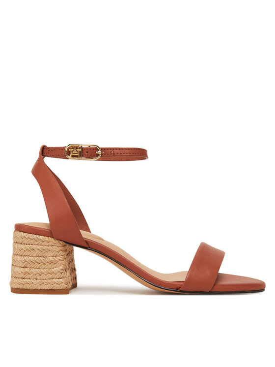 Tommy Hilfiger Еспадрили Tommy Hilfiger Leather Ankle Strap Espad Sandal FW0FW08533 Кафяв