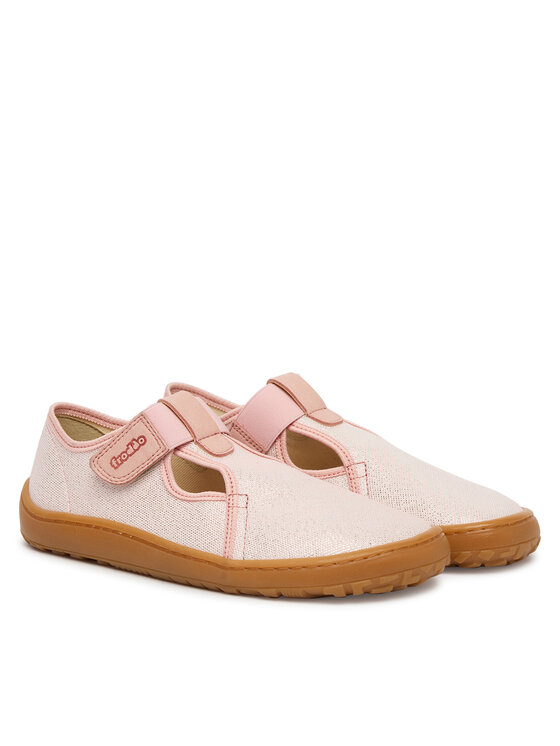 Froddo Тапочки Froddo Barefoot Canvas T-Bar G1700439-2 D Рожевий