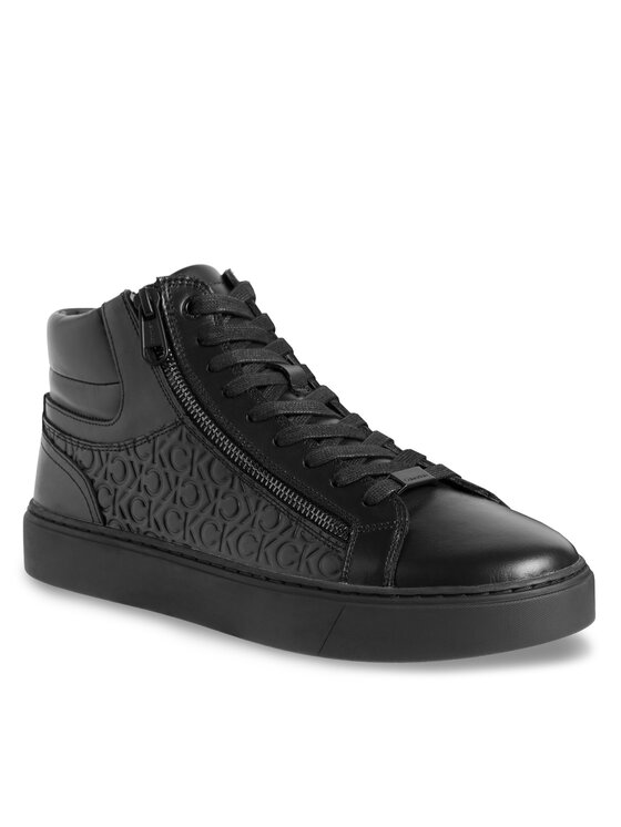 Calvin Klein Superge Calvin Klein High Top Lace Up W/Zip Mono HM0HM01180 Črna