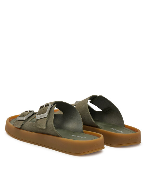 Calvin Klein Natikači Calvin Klein Ergon Double Bar Sandal Su HM0HM02094 Zelena