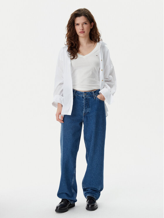 Tommy Jeans Tommy Jeans Marškinėliai DW0DW20458 Balta Slim Fit