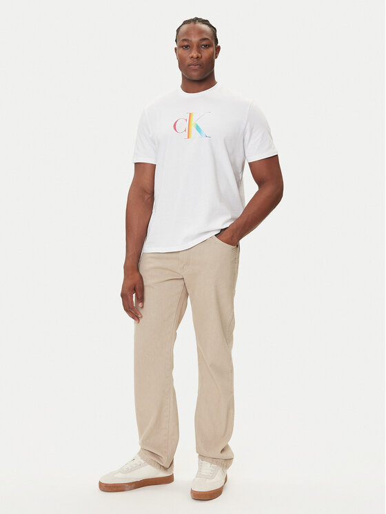Calvin Klein Jeans Calvin Klein Jeans Póló Pride Graphic LV04RC800G Fehér Regular Fit