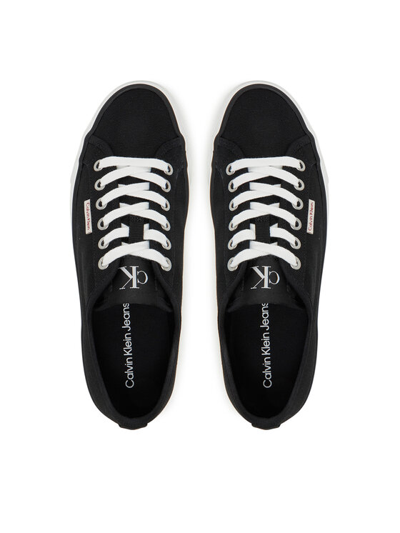 Calvin Klein Jeans Tenis superge Calvin Klein Jeans Vulc Flatform Ctn Logo Tag YW0YW01838 Črna