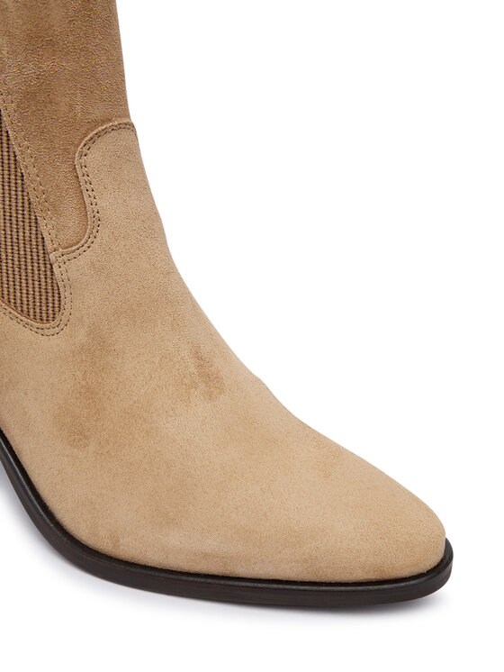 Tommy Hilfiger Μποτάκια Tommy Hilfiger Suede Western Chelsea Boot FW0FW09581 Μπεζ