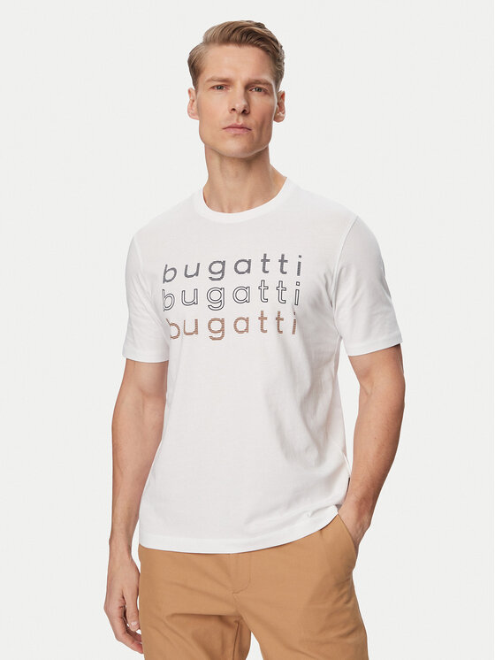 Bugatti Bugatti Camiseta 8350-15042E Blanco Regular Fit