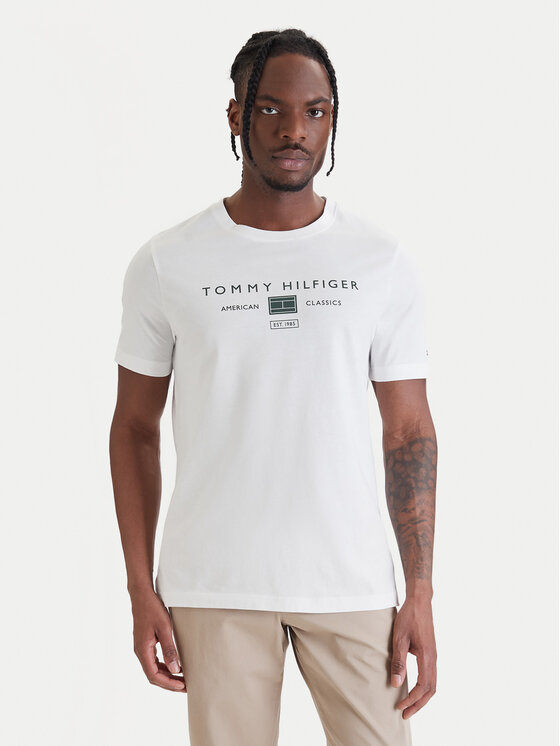 Tommy Hilfiger Tommy Hilfiger Camiseta Brand Love MW0MW42365 Blanco Regular Fit
