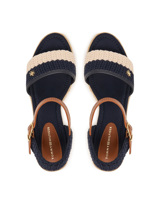 Tommy Hilfiger Espadrilės Tommy Hilfiger Mid Espad Wedge Crochet FW0FW09516 Tamsiai mėlyna