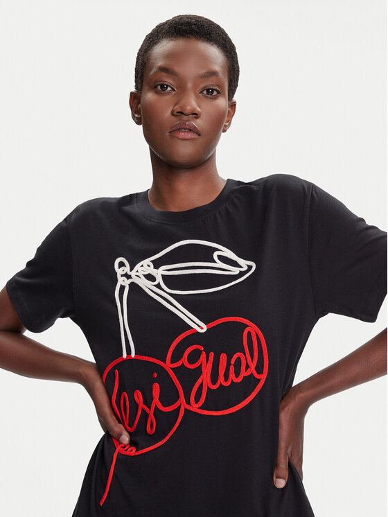 Desigual Desigual Camiseta Berlin 25WWTK51 Negro Regular Fit