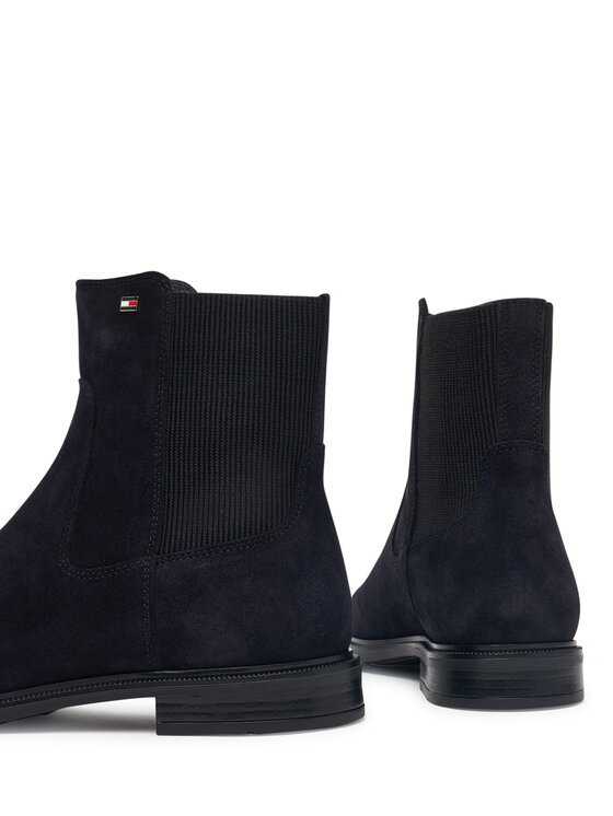 Tommy Hilfiger Bokacsizma Tommy Hilfiger Enamel Flag Suede Ankle Chelsea FW0FW09575 Sötétkék