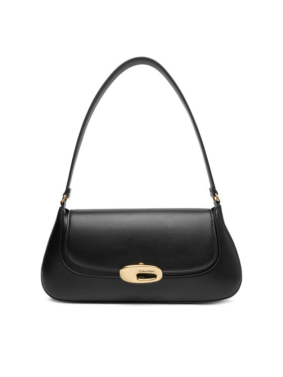 Calvin Klein Ročna torba Calvin Klein Hardware Flap Shoulder Bag LV04F3146G Črna