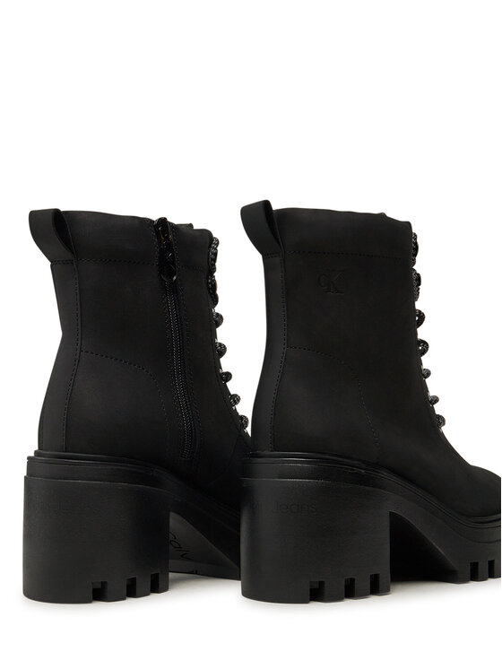 Calvin Klein Jeans Polacchine Calvin Klein Jeans Chunky Heeled Zip Boot Lth YW0YW01548 Nero