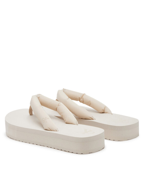 Calvin Klein Jeans Flip flop Calvin Klein Jeans Beach Sandal Flatform Ttxr Satin YW0YW01723 Bej