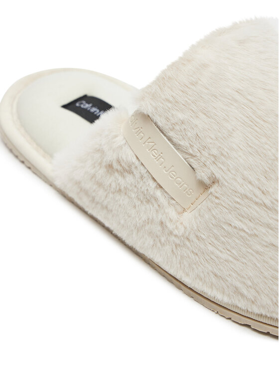 Calvin Klein Jeans Copati Calvin Klein Jeans Hotel Slipper Fur After Glow YW0YW01593 Écru