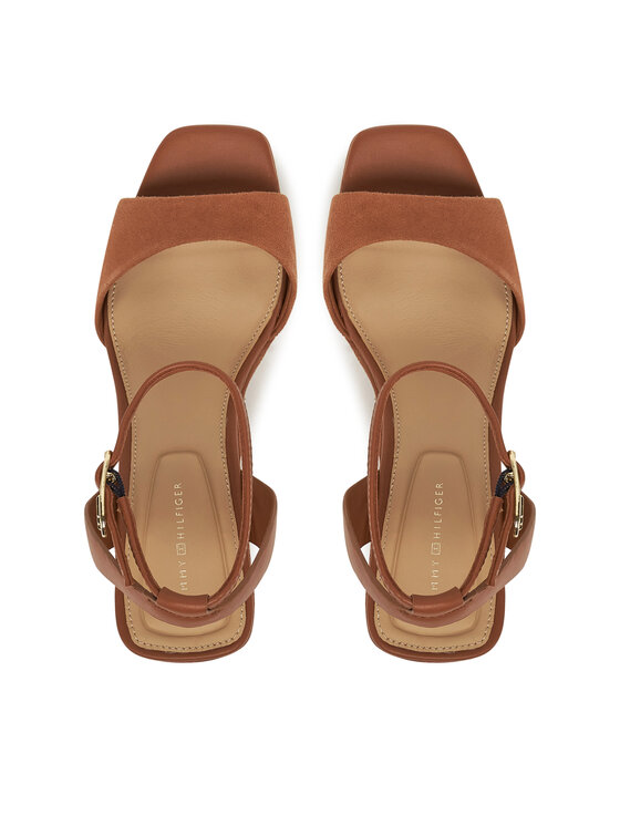 Tommy Hilfiger Espadrilles Tommy Hilfiger Leather & Suede High Wedge Espad FW0FW08803 Brūns