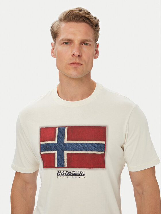 Napapijri Napapijri Camiseta S-Flag Tiki Ss NP0A8A6IN1A1 Blanco Regular Fit