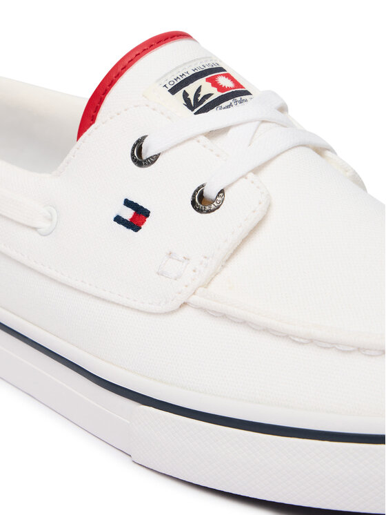 Tommy Hilfiger Гуменки Tommy Hilfiger Th Boat Vulc Sneaker Canvas FM0FM05877 Бял