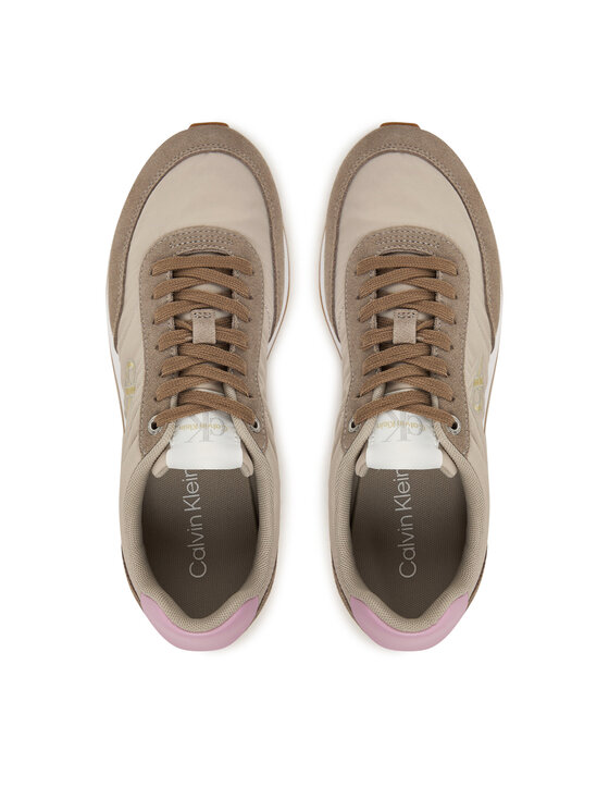 Calvin Klein Sneakersy Calvin Klein Retro Runner Lace Up Nylon Mg YW0YW01990 Kaki