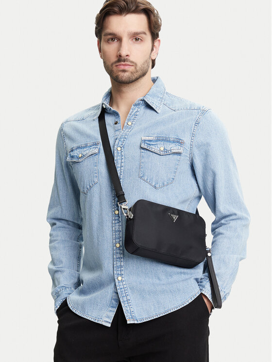 Guess Плоска сумка Guess PMMINY P5245 Чорний