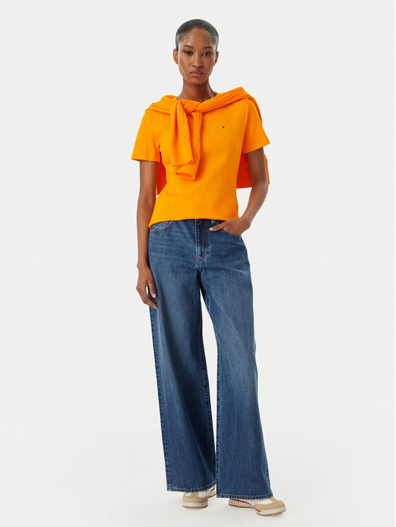 Tommy Hilfiger Tommy Hilfiger Camiseta New Cody WW0WW40587 Naranja Slim Fit