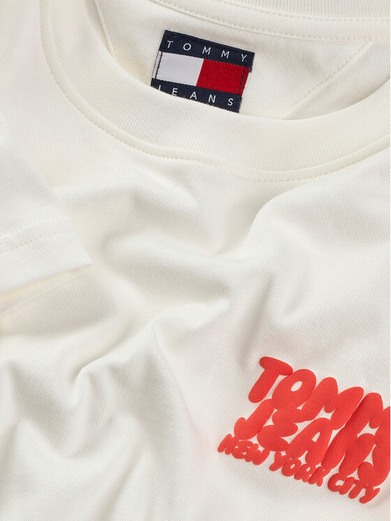 Tommy Jeans Tommy Jeans T-shirt Bubble DW0DW21338 Bianco Regular Fit