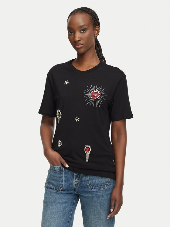 Liu Jo Liu Jo Camiseta WF6324 J0088 Negro Regular Fit