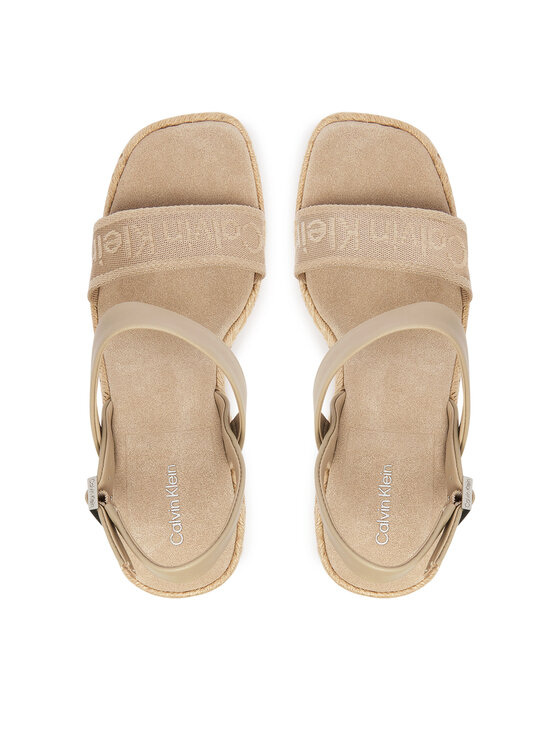 Calvin Klein Espadrilles Calvin Klein Wedge Espad 70 Webbing Lth HW0HW02901 Bēšs