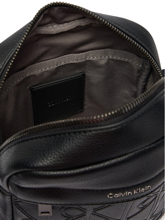Calvin Klein Maža rankinė Calvin Klein Emblem Aop Deboss Reporter LV04D3562G Juoda