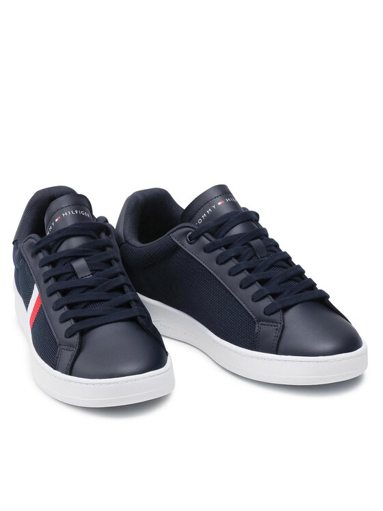 Tommy Hilfiger Sneakers Tommy Hilfiger Cupsole Court Stripes Knit Mix FM0FM03606 Blu scuro