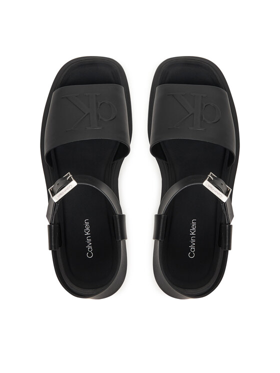Calvin Klein Sandały Calvin Klein Chunky Sandal Lth Mg HW0HW03131 Czarny