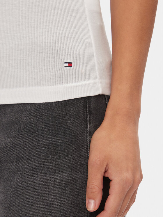 Tommy Hilfiger Tommy Hilfiger Felső UW0UW05200 Fehér Slim Fit