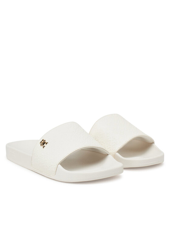 Tommy Hilfiger Klapki Tommy Hilfiger Th Monogram Poolside FW0FW08525 Biały