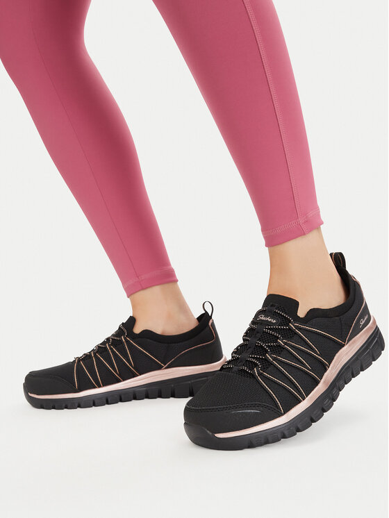 Skechers Sneakersy Skechers Graceful 100888/BKRG Čierna